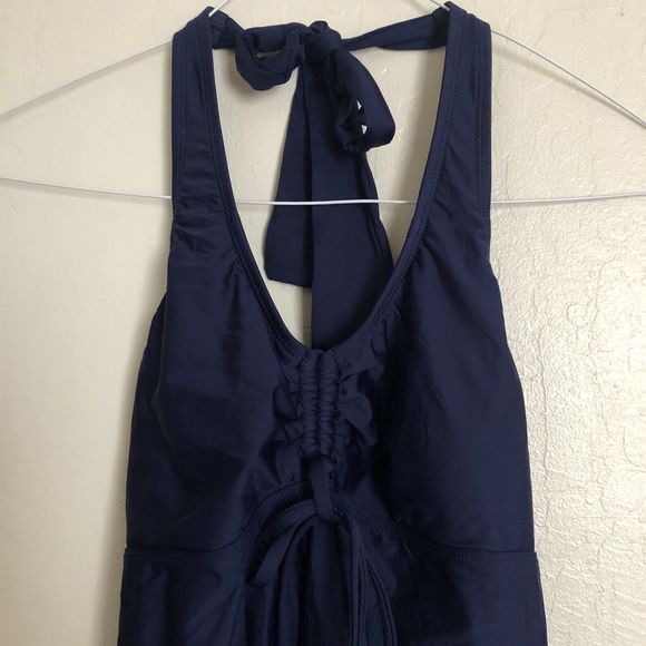 A Pea In The Pod Splendid Collections Blue Halter Tankini Top Womens Small - Picture 4 of 8